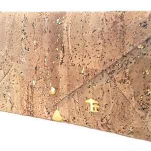 Cork envelope-shaped case, shades of gold