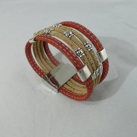 Bracelet en Liège, 5 tours en couleurs