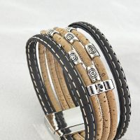 Bracelet en Liège, 5 tours en couleurs