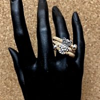 Cork whirlwind ring with owl charm natural