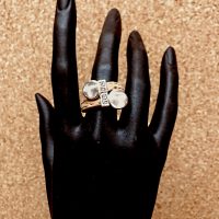 Cork ring, round silver elements