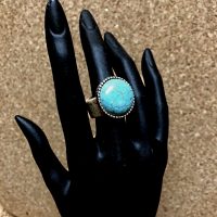 Cork ring, with turquoise bead