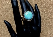 Cork ring, with turquoise bead