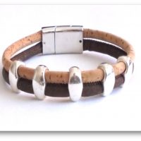 Cork bracelet double color