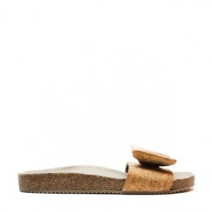 Vegan Shoes- Monik Cork – Flat sandal with a lace