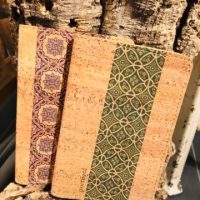 Notebook A6  printed ,made of cork fabric