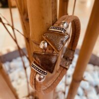 Bracelet liège naturel céramiques marron