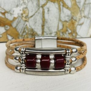 Cork bracelet, brown ceramic