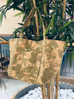 Grand cabas Joana en liège, texture rustique