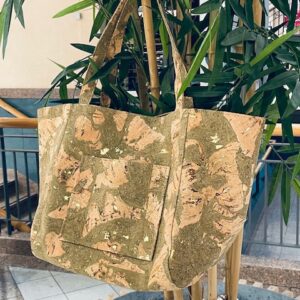 Grand cabas Joana en liège, texture rustique