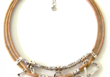 Cork necklace wiht  silver elements