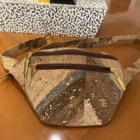 Cork fanny pack, blue pattern