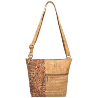 Purse made of cork fabric, patch colours