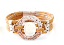 Cork Bracelet, white ceramic